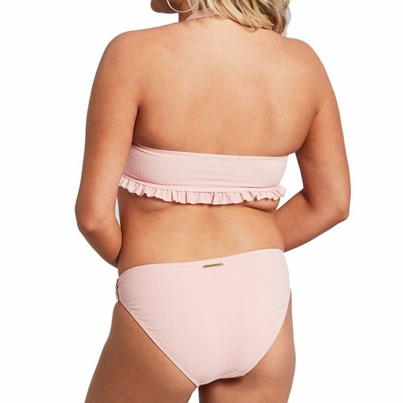 JUICY COUTURE S swimsuit bikini bralette zip-up pink waves sexy designer